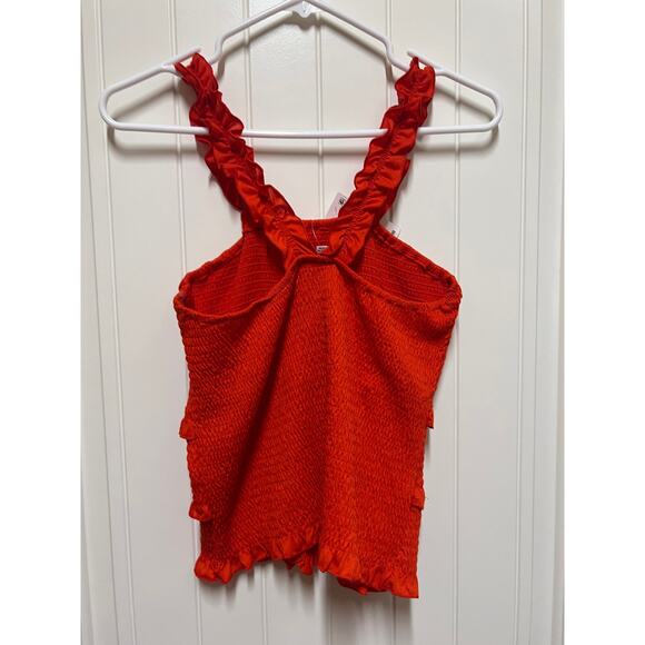 Crave Fame - Red Tank top with rouching and ruffles Size Large  NWT - Picture 4 of 4